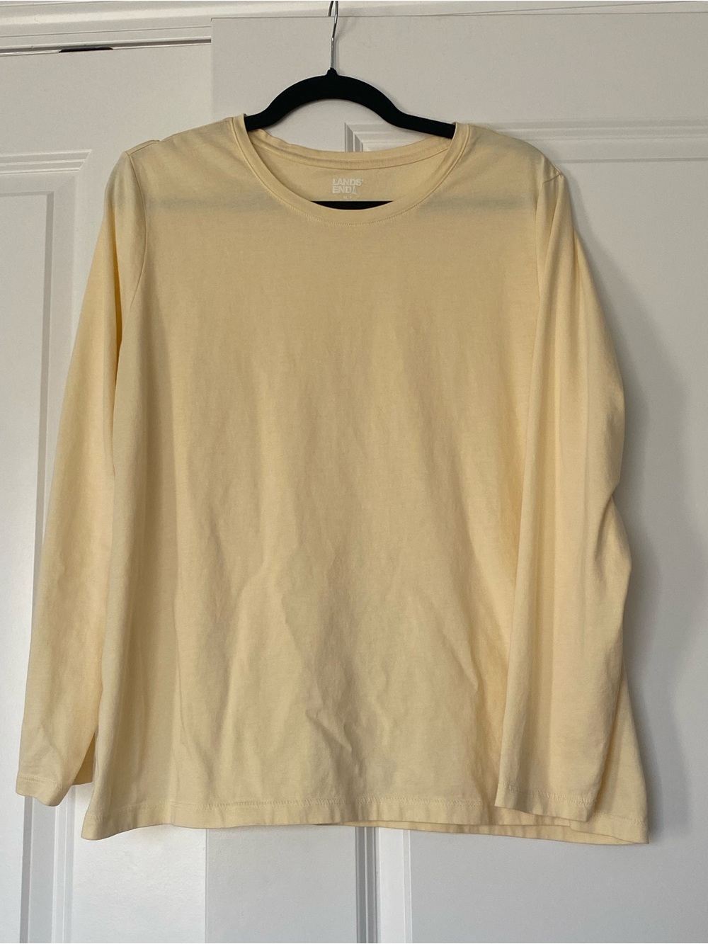 Lands' End Long-Sleeve Crewneck Tee — Pale Yellow